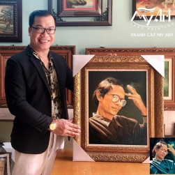 Hoạ sĩ Tranh Cát My Art chế tác chân dung Cố Nhạc sĩ TRỊNH CÔNG SƠN…từ CÁT BỤI