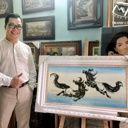 Tác phẩm độc bản: SONG MÃ từ NÉT VẼ THUỶ MẶC được hoạ sĩ MyArt tái hiện qua NGHỆ THUẬT TRANH CÁT
